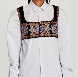 Zara Embroidered Cropped Vest